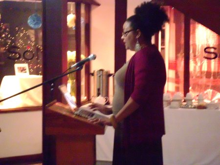 Lisa Allen-Agostini shares from one of her unpublished short fiction pieces, bringing the evening's readings to a close.